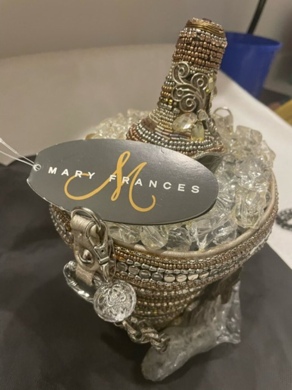 Mary Frances Champagne on Ice Bucket Beaded Handbag NEW "Wined Up"  So CUTE! - Picture 9 of 9